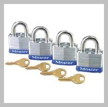 Set of 4 Padlocks with keys