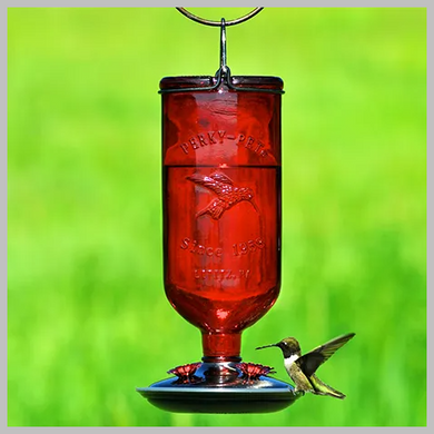 Hummingbird Antique Red Glass