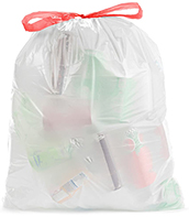 TALL WHITE DRAWSTRING KITCHEN TRASH BAGS