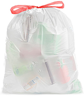 TALL WHITE DRAWSTRING KITCHEN TRASH BAGS 100 ct