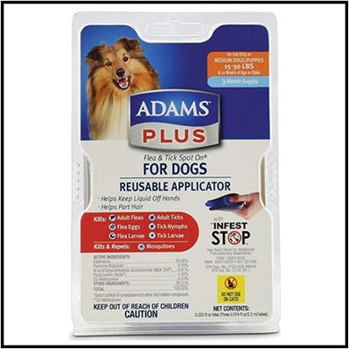 Flea & Tick Spot XL Adams Plus >81# 3 Tubes