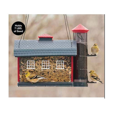 Bird Feeder Red Barn Combo