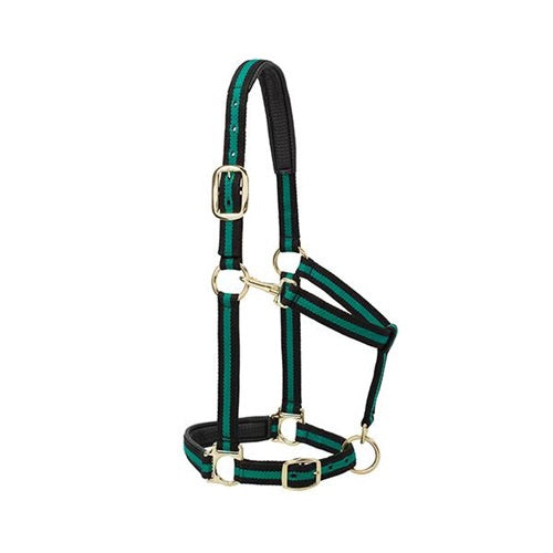 Padded Adj Equine Chin & Throat Halter Green Sm